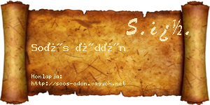 Soós Ödön névjegykártya
